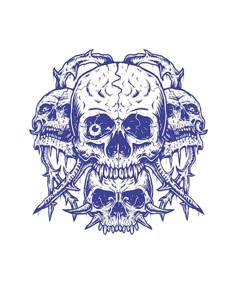 Ilustración de calavera para camiseta Vector Premium