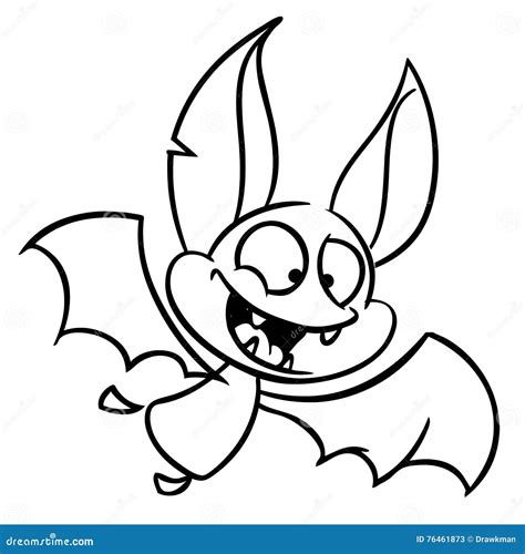 Halloween Bat Vector Cartoon Bat Icon Coloring Book Stock Vector