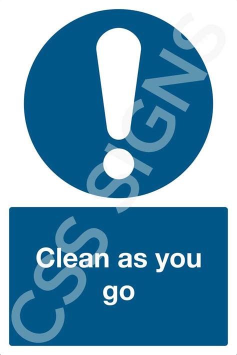 Clean As You Go Sign | Sign Shop Ireland | CSS Signs