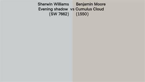 Sherwin Williams Evening Shadow SW 7662 Vs Benjamin Moore Cumulus