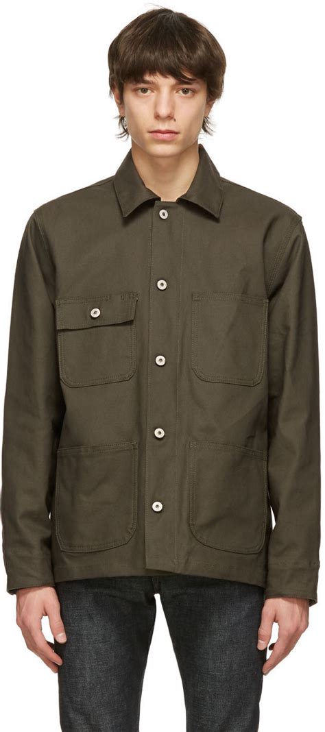 Naked Famous Denim Khaki Chore Coat SSENSE