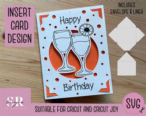 Svg Birthday Insert Card Cricut Joy Friendly Draw And Cut Card