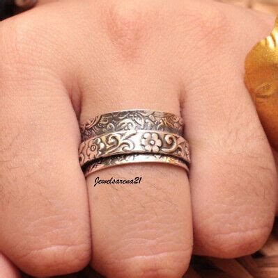 Solid Sterling Silver Spinner Ring Mediation Ring Handmade Gift