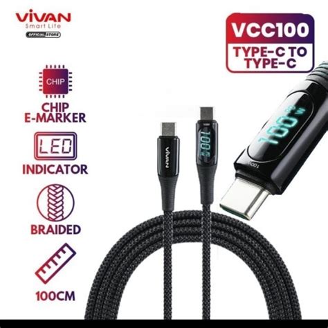 Jual Kabel Data Charger Type C To Type C Vcc Vivan Led Indikator