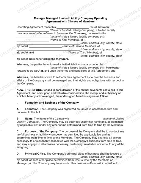 Fort Worth Texas Manager Managed Limited Liability Company Operating