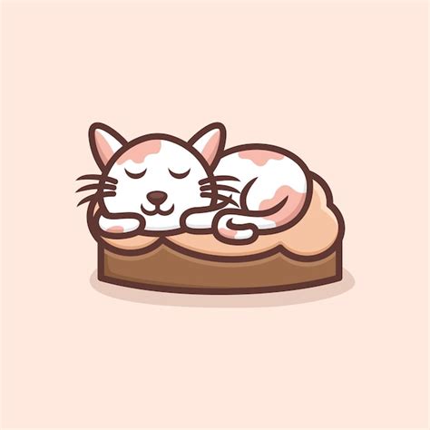 Un Gato Durmiendo Sobre Un Pastel De Fondo Rosa Vector Premium