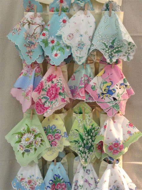 Hankies Hung Hung With Little Clothespins On A Pocket Shoe Holder