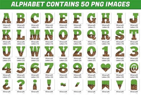 Minecraft Alphabet Letters png - MR ALPHABETS