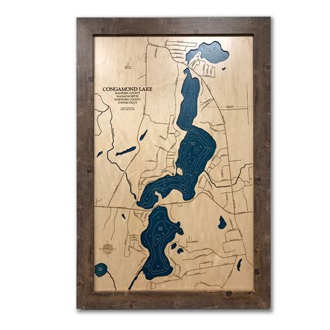 Congamond Lake Custom Wood Map 3d Wall Art Contour Map Etsy