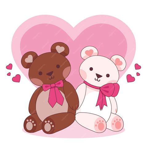 Casal De Ursinhos Apaixonados Desenho - Lindo casal de animais dia dos namorados com ursos | Vetor Grátis