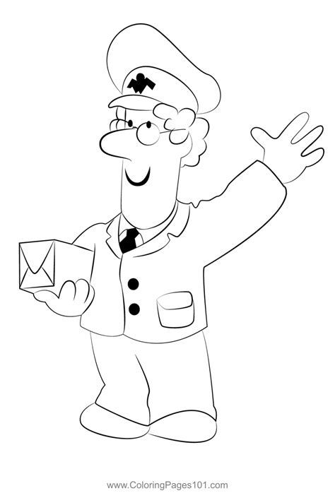 Postman With Postbox Coloring Page For Kids Free Postman Printable