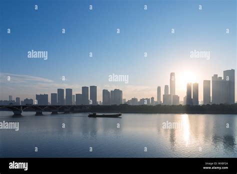 changsha skyline silhouette Stock Photo - Alamy