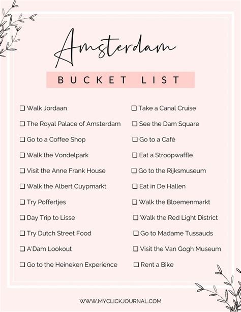 Amsterdam Bucket List Things To Do In Amsterdam Myclickjournal