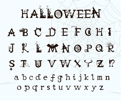 Hand Drawn Halloween Alphabet Decorative Scary Style Font With