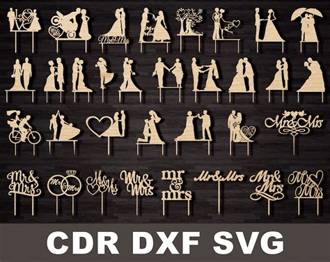 Wedding Cake Topper Svg Cnc Bride And Groom Cake Topper Voor Etsy Nederland