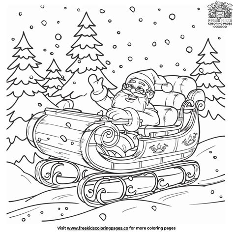 Santa Sleigh Coloring Pages Vivid Rides Through The Night Sky