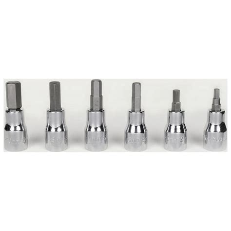 Sk Professional Tools 3 8 In Drive Metric Hex Bit Socket Set 6 Pc