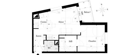 Plan Appartement T2 De 39 89 M² Neuf à Saint Sébastien Sur Loire