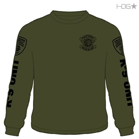 Cdcr Police K 9 Unit Od Green Black Long Sleeve T Shirt Hdg★ Tactical