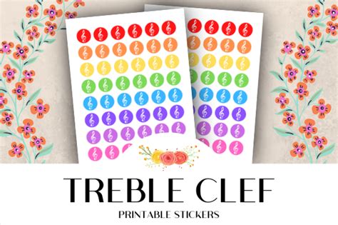 Treble Clef Icon Printable Stickers Graphic By Atlasart · Creative Fabrica