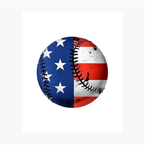 L Mina Fotogr Fica Pelota De B Isbol De La Bandera Americana Regalo