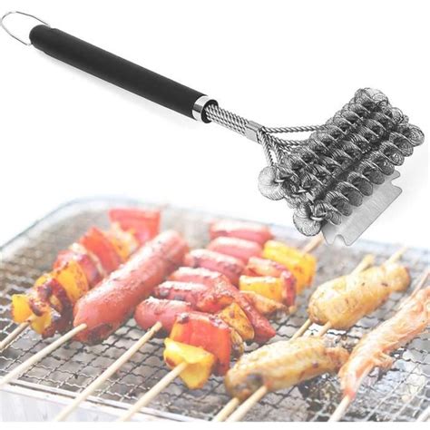 Barbecue Grill Brosse En Fil D Acier Poils En Acier Inoxydable Long