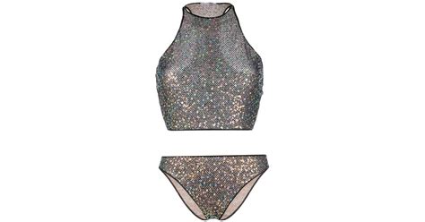 Os Ree Sequin Embellished Bikini In Gray Lyst