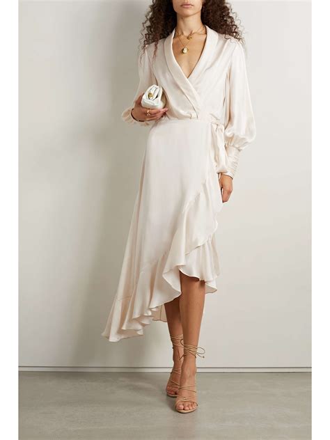 Satin Wrap Dress White Atelier Yuwa Ciao Jp