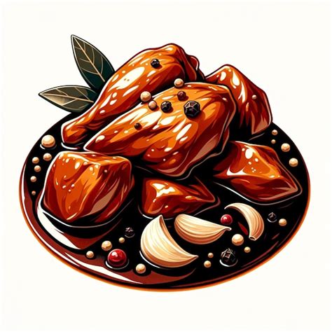 Premium AI Image Chicken Adobo Illustration Of Typical Filipino Food