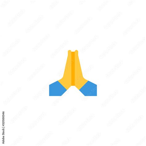 Praying, folded hands vector icon. Isolated namaste hands emoji ...