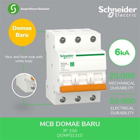 Promo Schneider New Domae Mcb 10A 3P 6ka DOMF01310 Diskon 23 Di