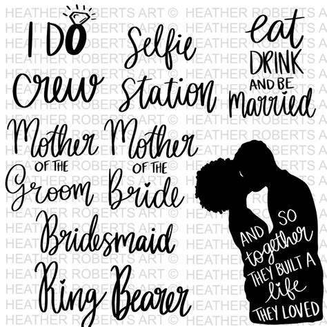 Wedding Svg Bundle Bride Svg Groom Svg Bridal Party Svg Etsy