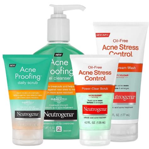 Neutrogena Oil Free Acne Stress Control Power Cream Face Wash Acne