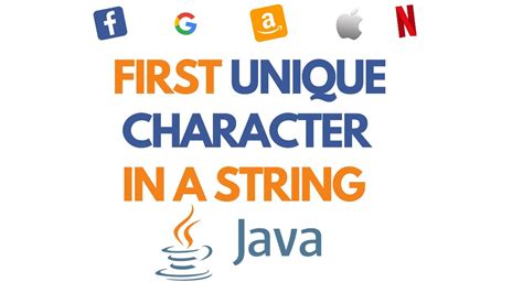 First Unique Character In A String Java Leetcode Youtube