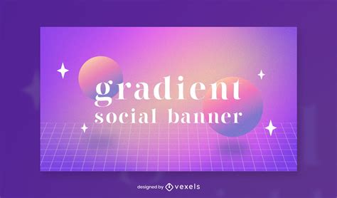 Vaporwave Gradient Facebook Cover Template Psd Editable Template