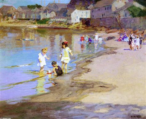 Reprodu Es De Pinturas Crian As Brincando Na Praia Por Edward Henry