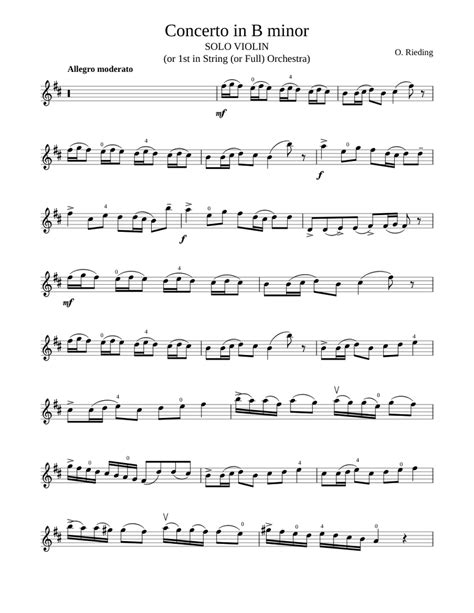 Rieding Op 35 Pianino Concerto In B Minor Part 3 Sheet Music For Violin Solo