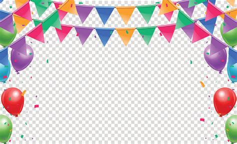 colorful happy birthday border frame with confetti 25754631 Vector Art ...