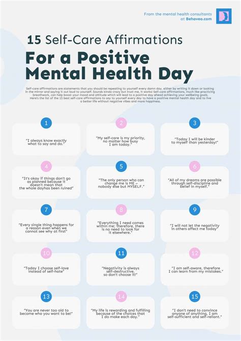 15 Self Care Affirmations For A Positive Mental Health Day