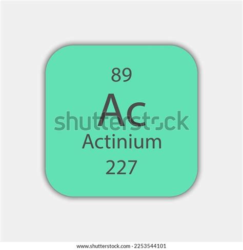 Actinium Symbol Chemical Element Periodic Table Stock Vector (Royalty ...