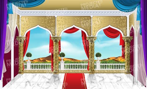 Arabian Palace Castle Stage Backdrop in Digital Format for Projection ...