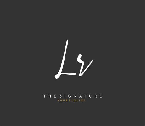 LR Initial Letter Handwriting And Signature Logo A Concept Handwriting