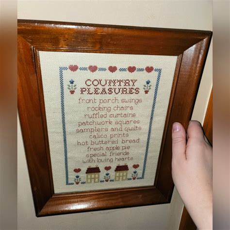 Art Vintage Framed Cross Stitch Art Poshmark