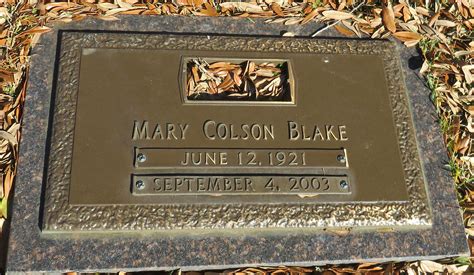 Mary Frances Colson Blake M Morial Find A Grave