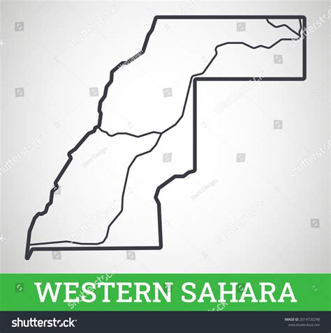 Simple Outline Map Western Sahara Vector Stock Vector Royalty Free