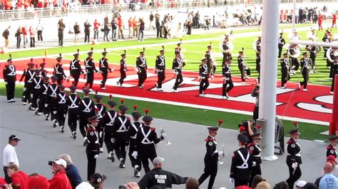 Ohio State University Marching Band Pregame Ramp Entry And March Down