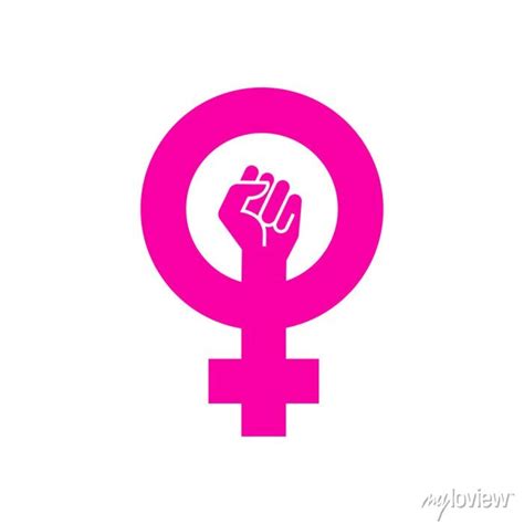 Icono plano símbolo feminista con puño en color rosa wall stickers sex social freedom
