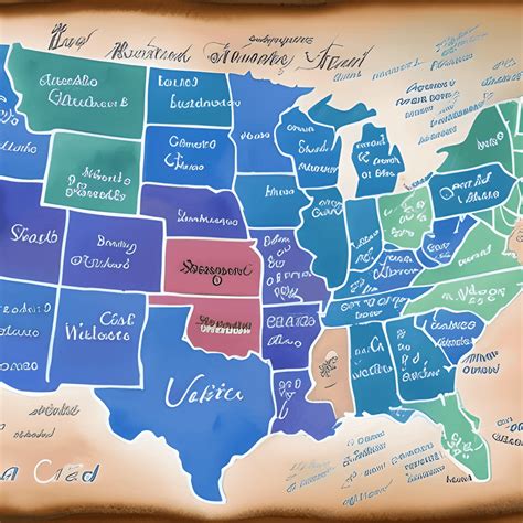 Watercolor United States Map With State Capitals · Creative Fabrica