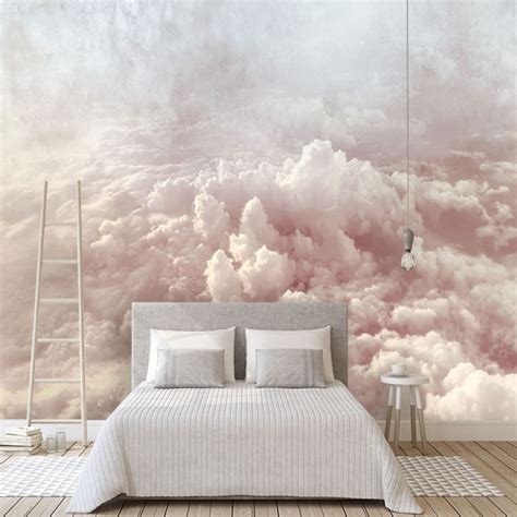 Hand Painted Abstract Clouds Wallpaper Wall Mural Rendering | Etsy UK