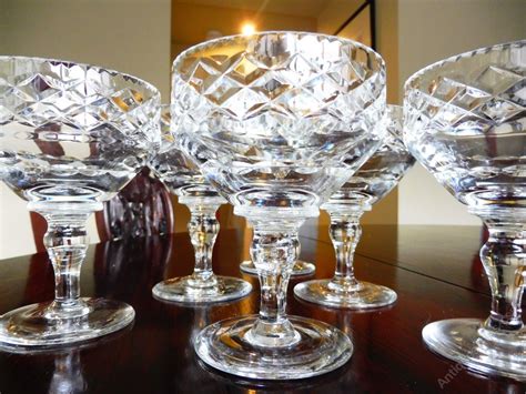 Antiques Atlas Set Of Six Heavy Stuart Crystal Champagne Coupes